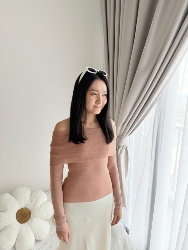 Esme Off Shoulder Top Beige